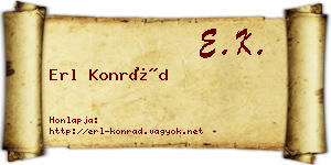 Erl Konrád névjegykártya